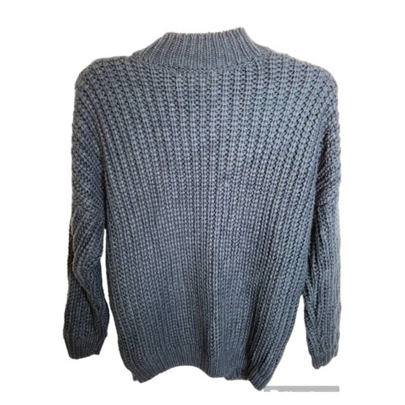 PHILOSOPHY Turtleneck Cable knit Pullover sweater Chunky Teal - Picture 2 of 4